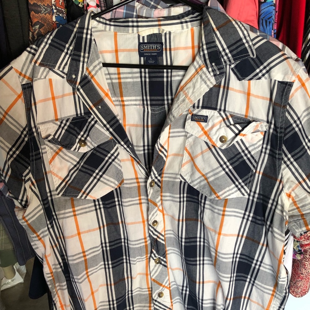 Mens L plaid Shirt
